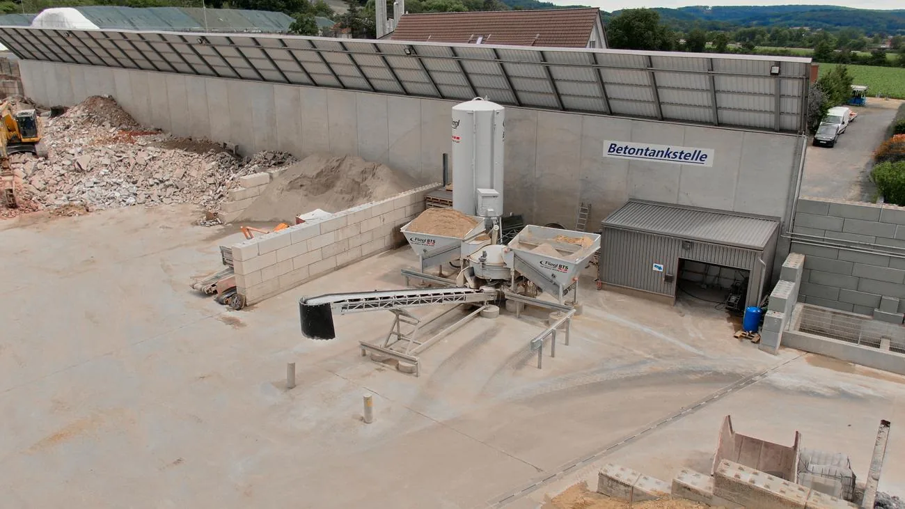 Betontankstelle aus der Luft